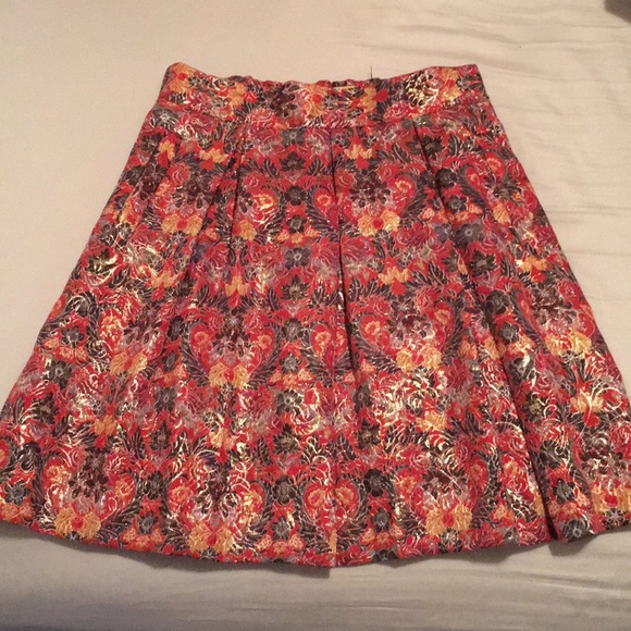 NWOT Anthropologie Maeve Metallic Floral Skirt - Picture 3 of 5